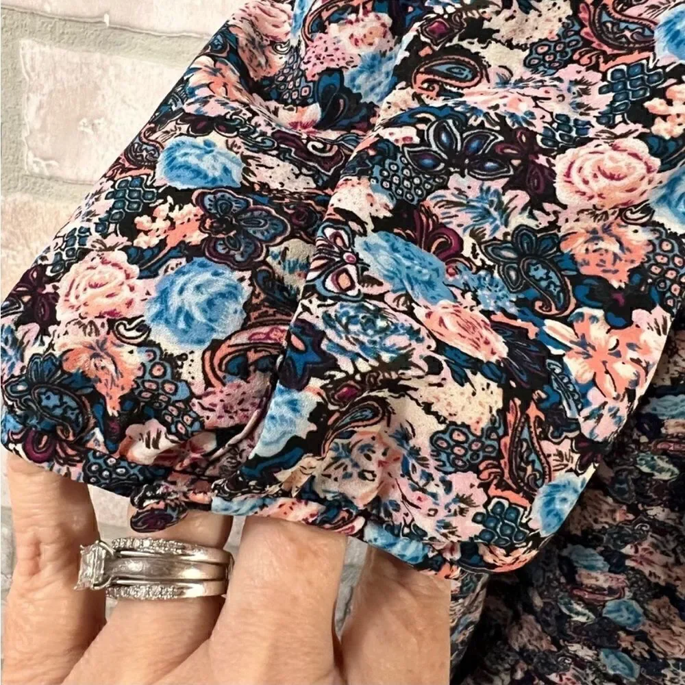 J. CREW Ruffle Hem Dress Paisley Floral